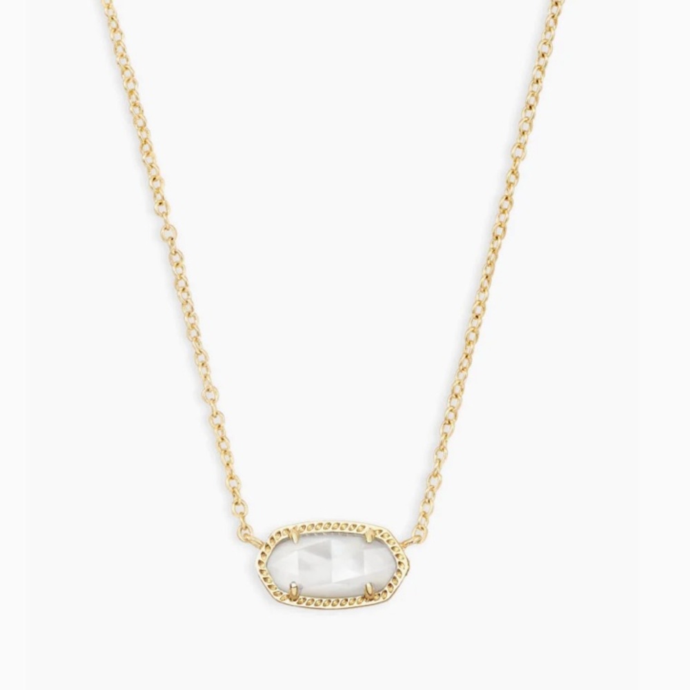 NWOT Kendra Scott Elisa Gold Pendant Necklace in Ivory Pearl